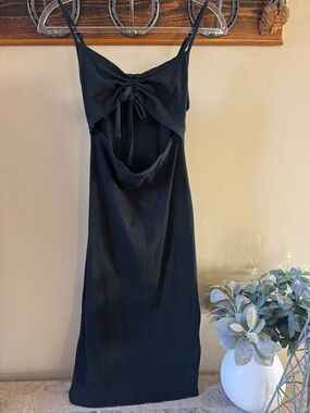 Roxy Black Tie-Front Slip Dress